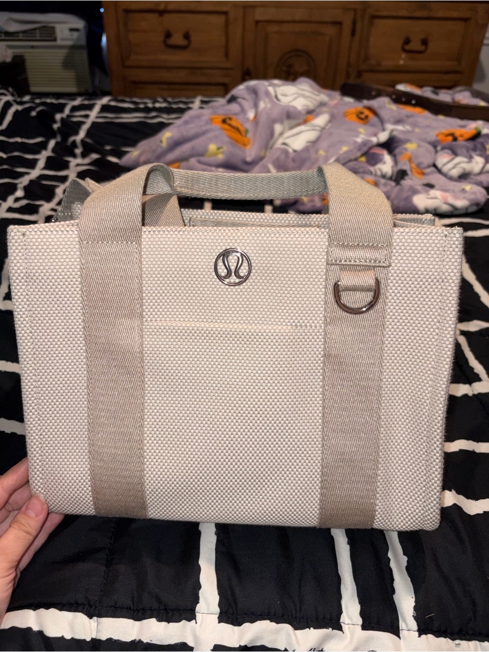 lululemon athletica mini Beige Canvas Crossbody Tote - Neutral Beige - Picture 9 of 10